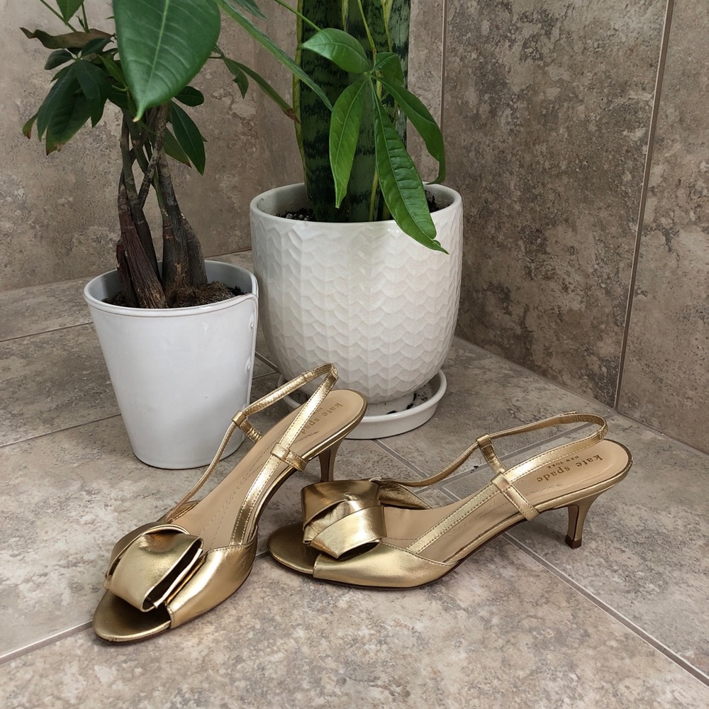 Kate Spade Gold Slingback Heels